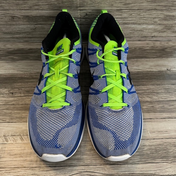 Nike FlyKnit Lunar 1 Mens Running Shoes Blue Green Lace Up 554887-401 Size 14 - Picture 4 of 11